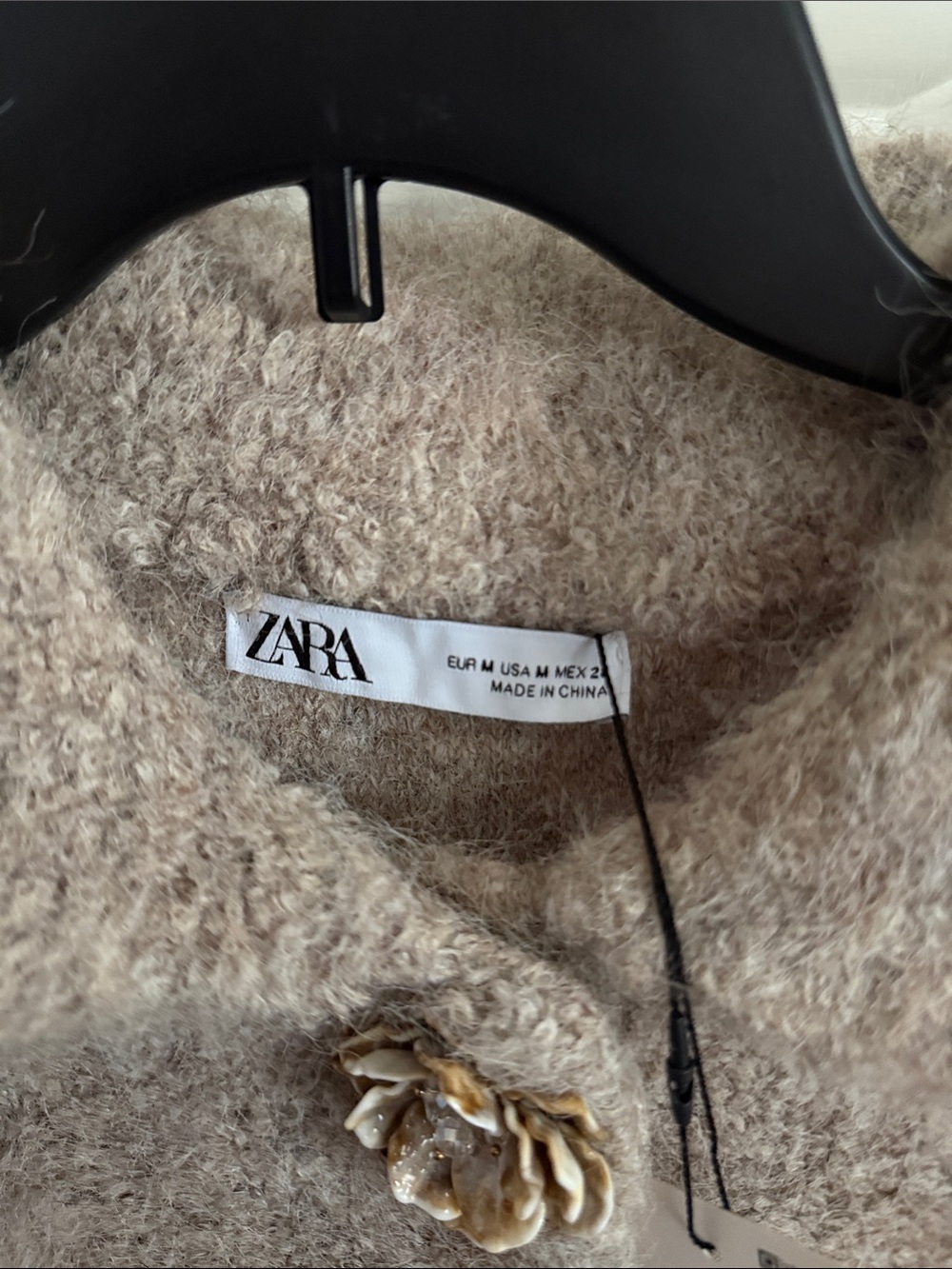 Zara Elegant Button-Front Women's Sweater Jacket in Taupe NWT - Picture 4 of 7